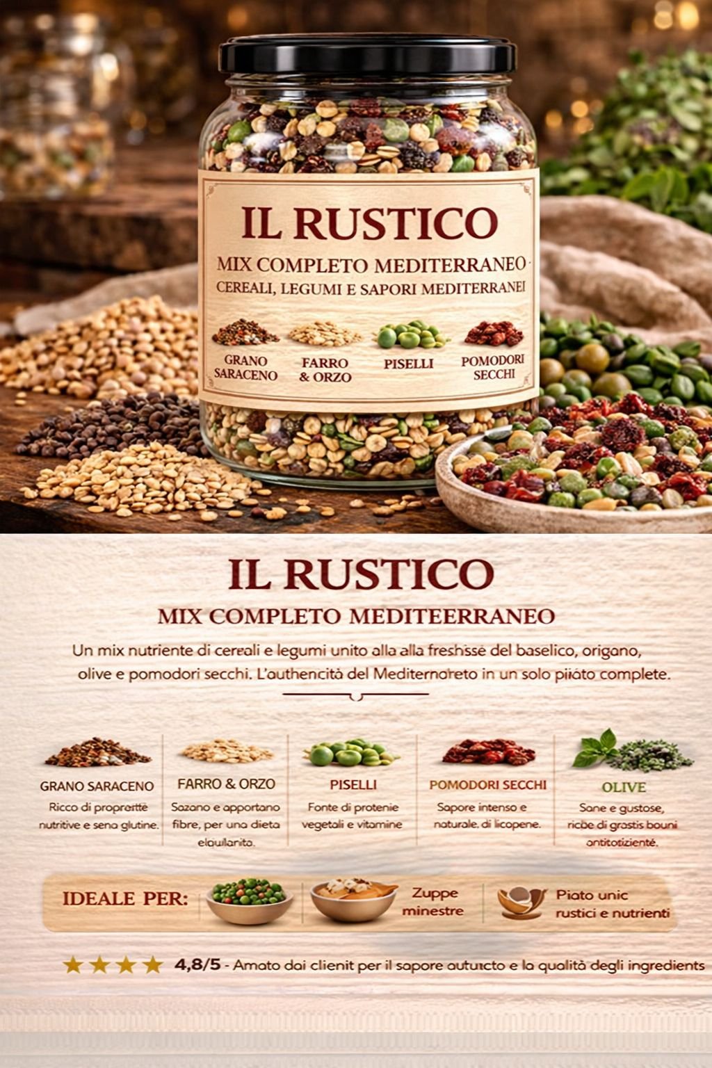 🌾 IL RUSTICO  Mix Completo Mediterraneo 500gm