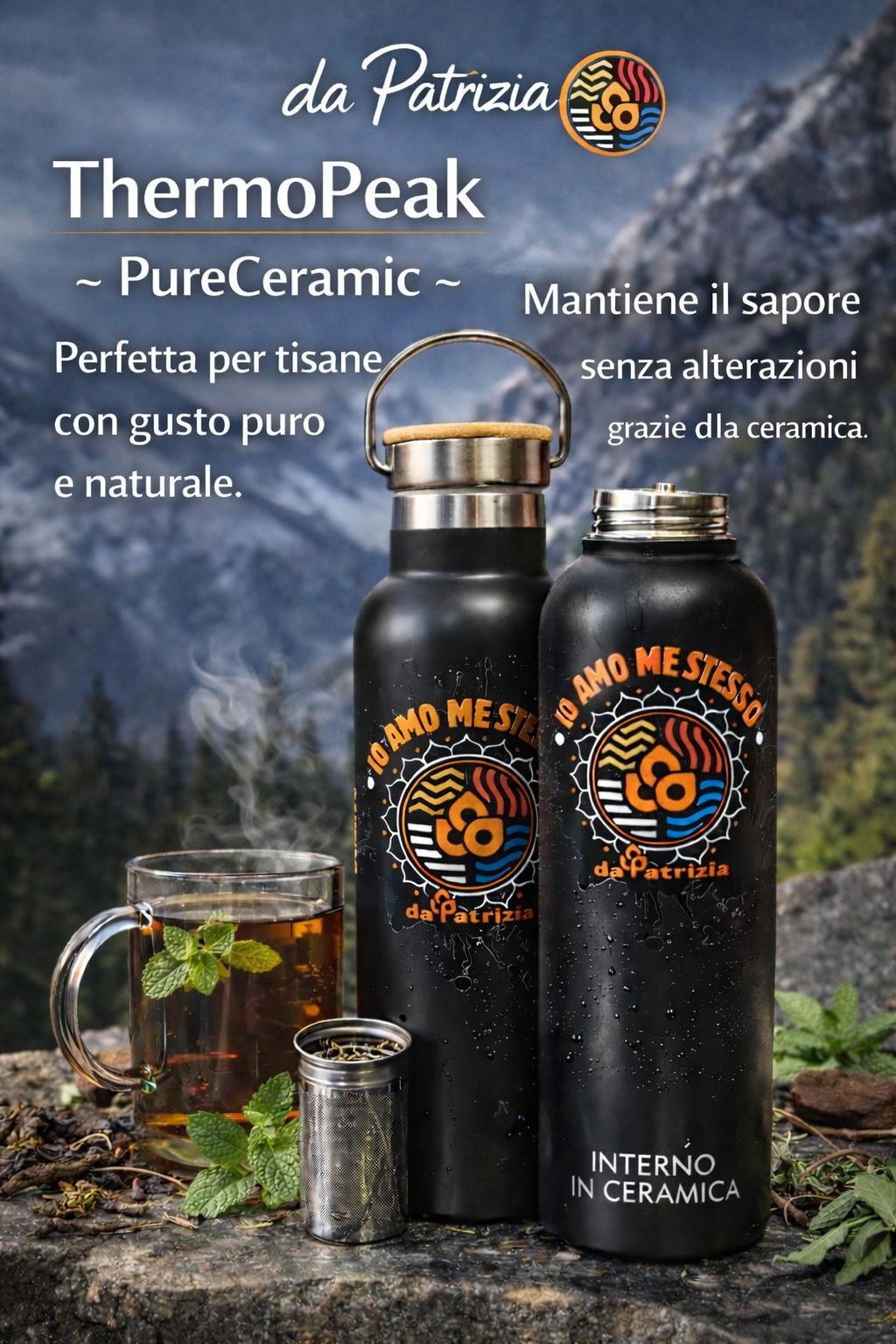 ThermoPeak (BlackPure) – Borraccia termica con interno in ceramica 500ml