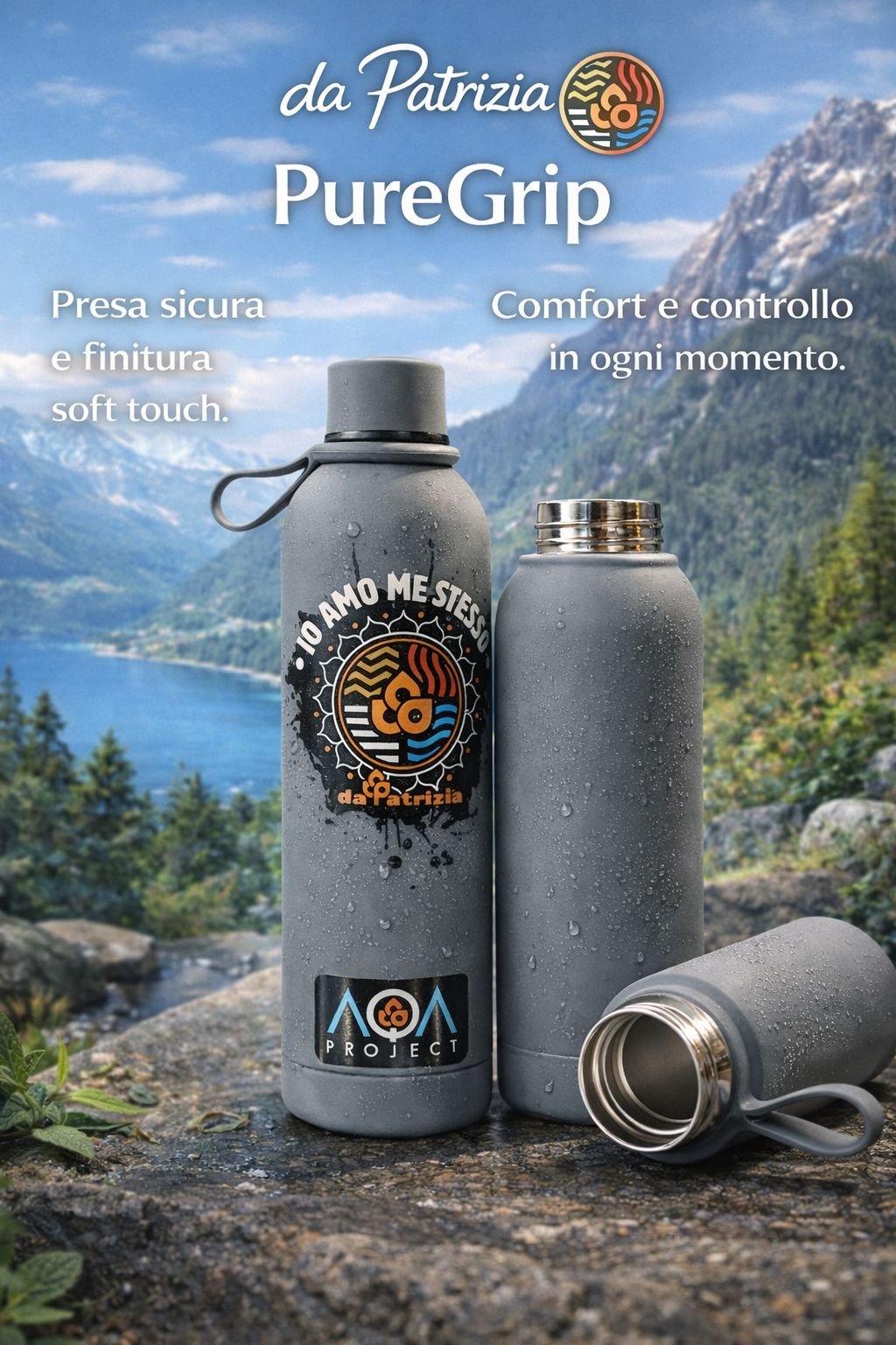 PureGrip (GreyControl) – Borraccia termica 500ml soft touch