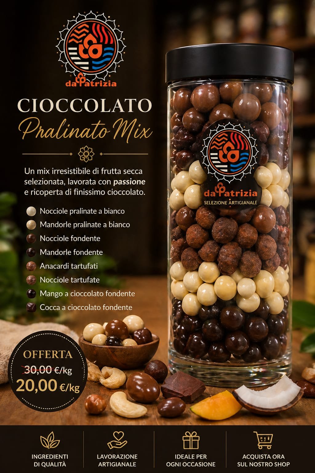 Cioccolato Pralinato Mix “da Patrizia” – Selezione Artigianale Premium 500gm