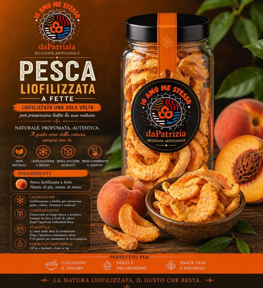 Pesca Liofilizzata a Fette Premium – da Patrizia 50gm