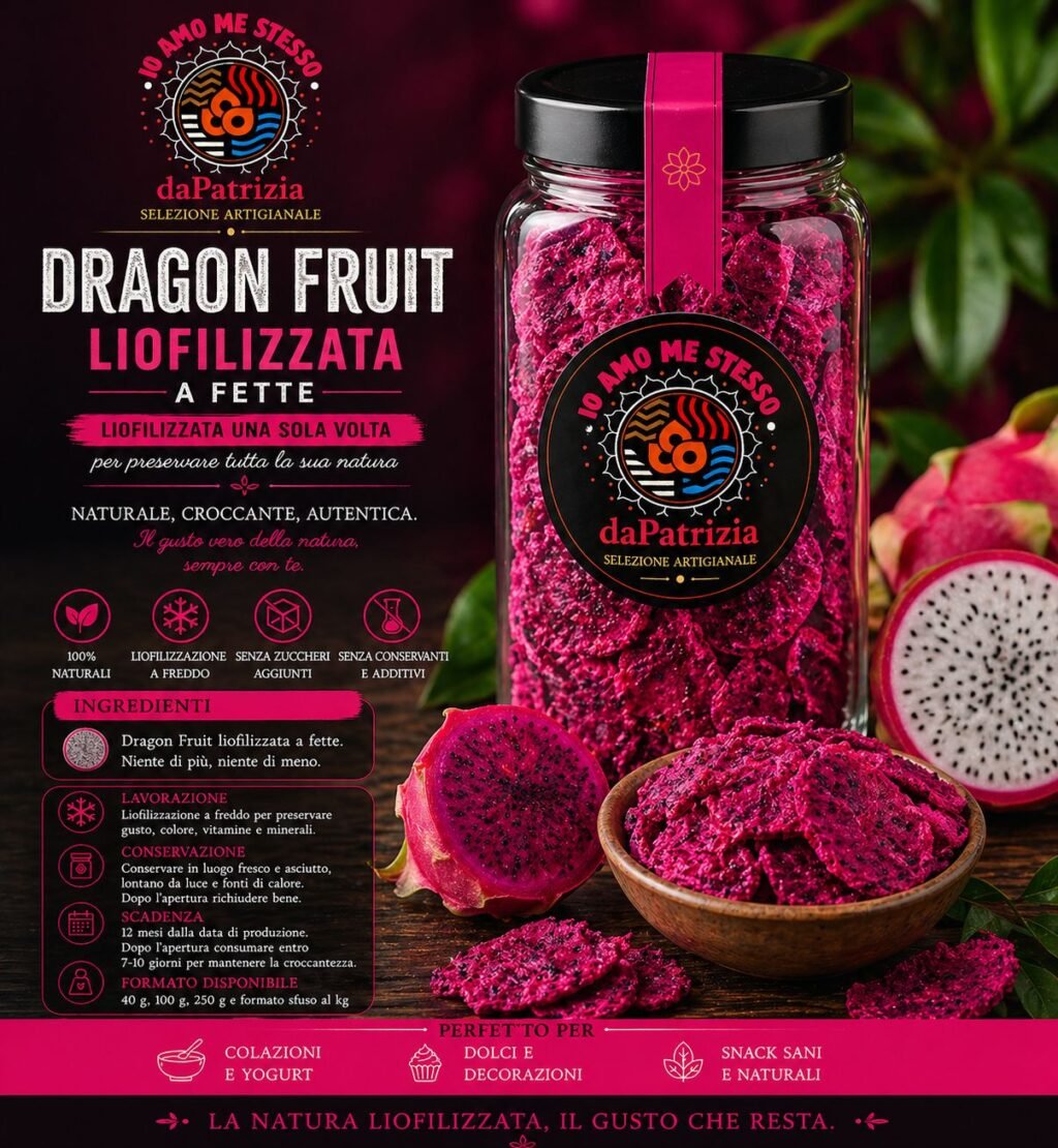 Dragon Fruit Liofilizzata a Fette Premium – da Patrizia 50gm
