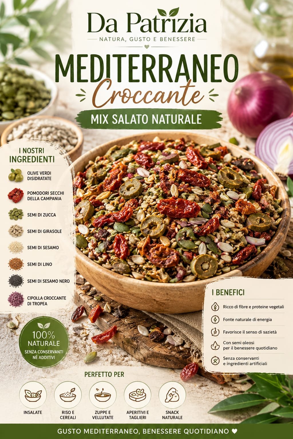 Mediterraneo Croccante – Mix Salato Naturale 100gm
