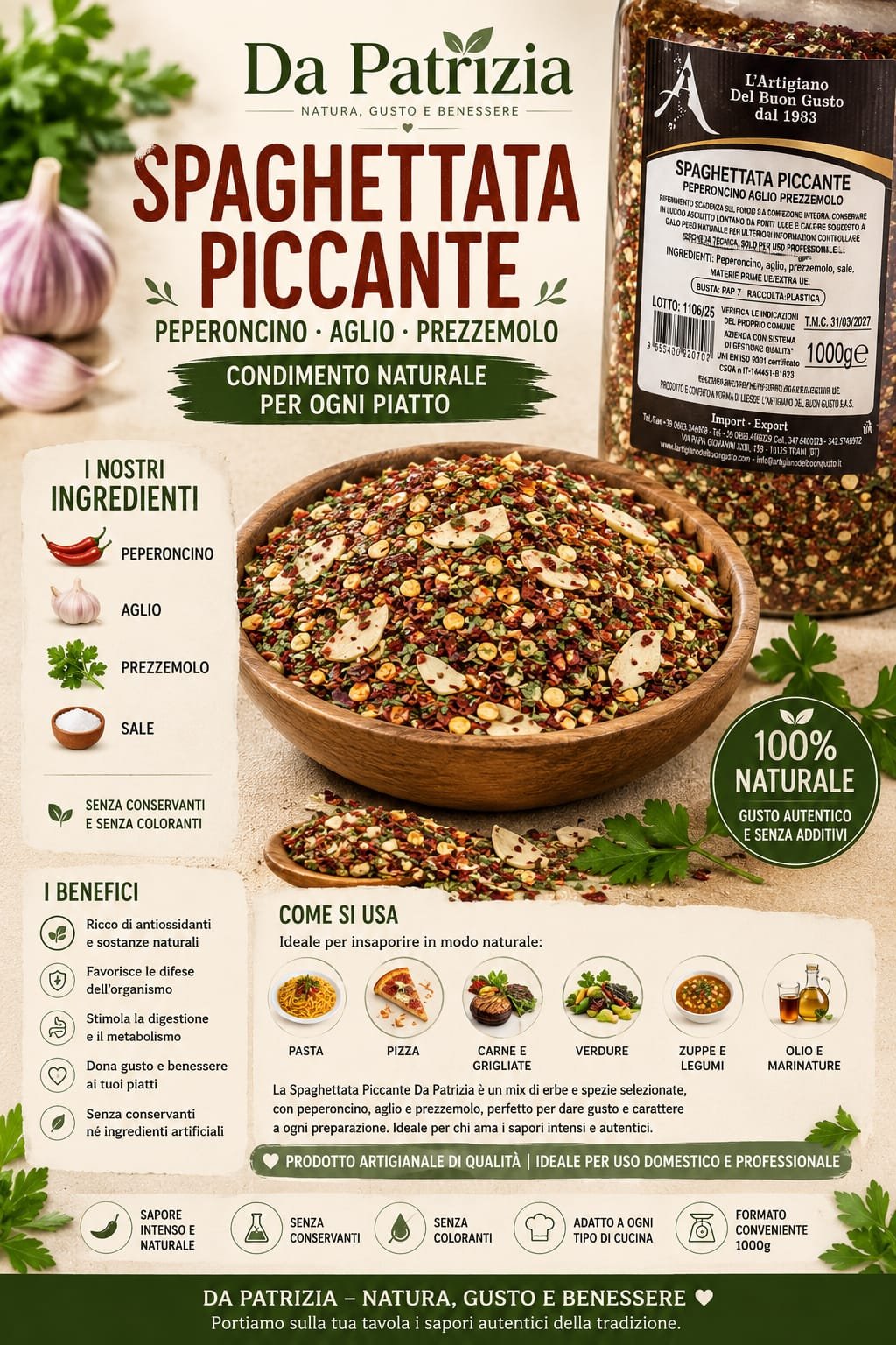 🌶️ Spaghettata Piccante – Da Patrizia 🌿 100gm