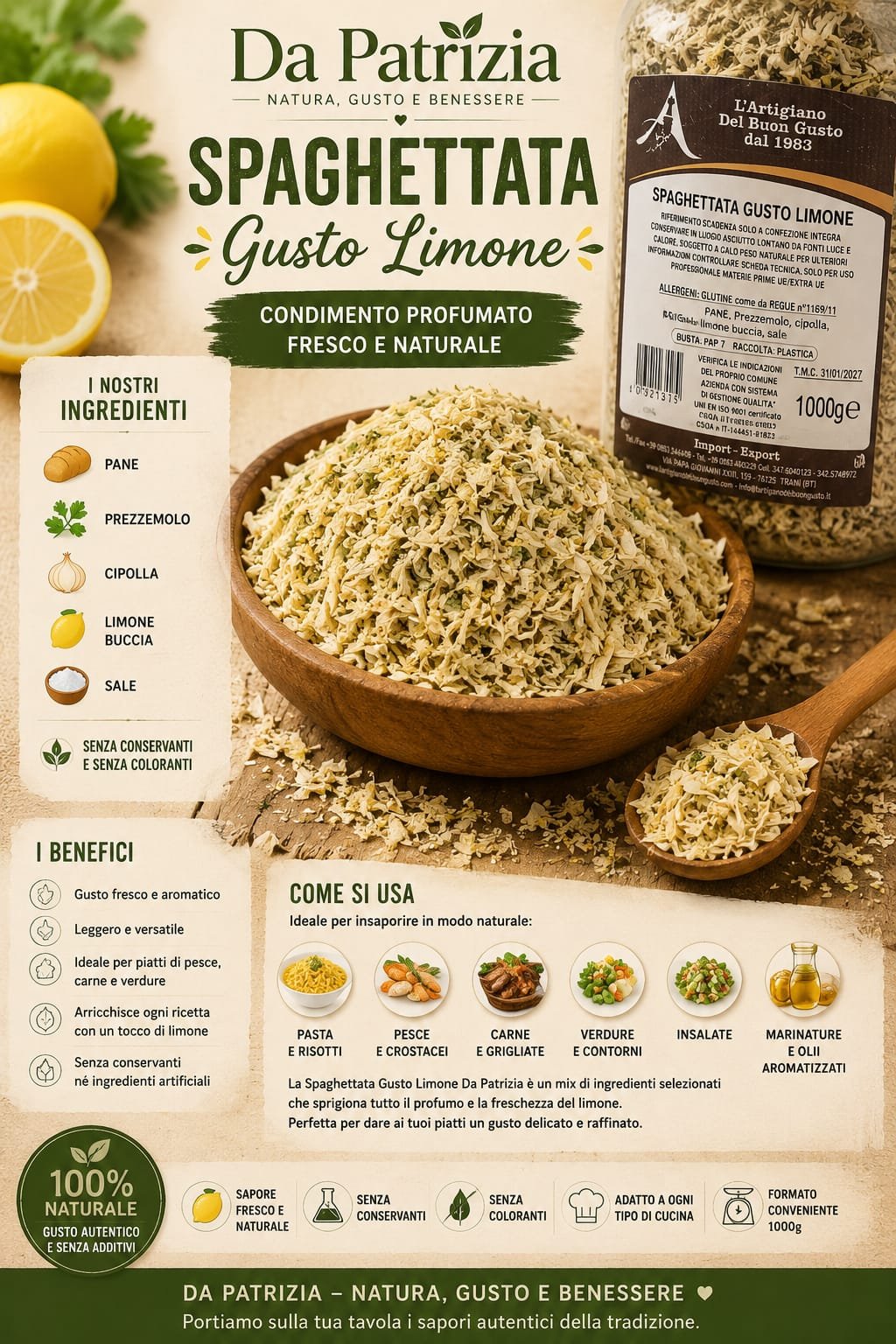 🍋 Spaghettata Gusto Limone – Da Patrizia 🌿 100gm